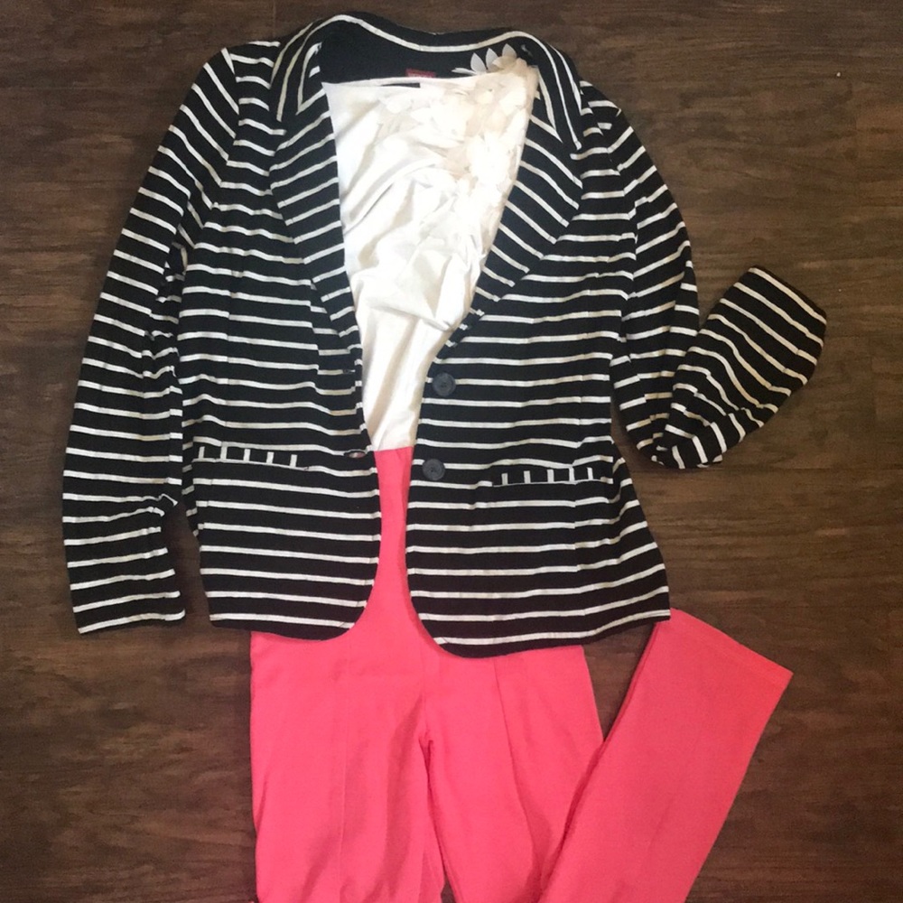 Black and White Stripe Merona Blazer NWT